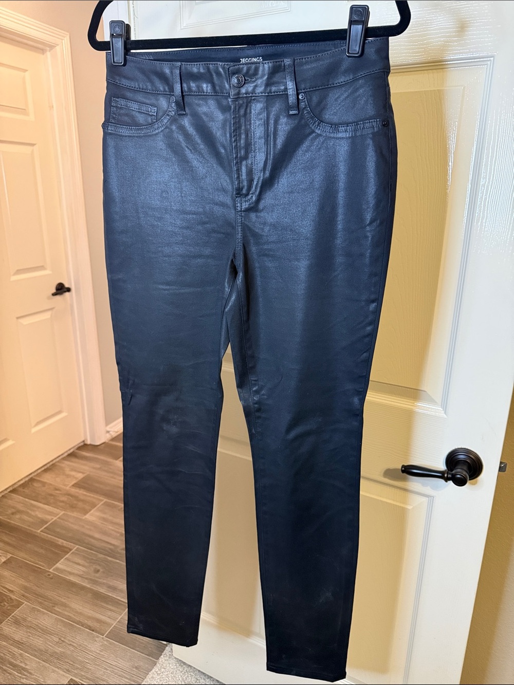 Chico's Black Skinny Coated Jeggings